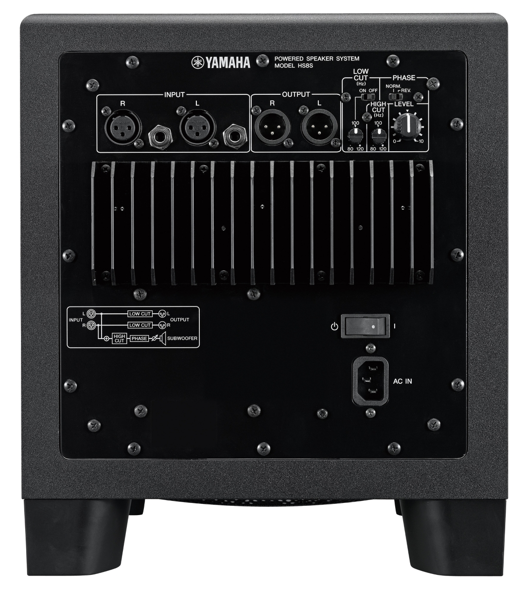 AUDIOIBIZA SUBWOOFER MONITOR ESTUDIO YAMAHA HS8S REAR